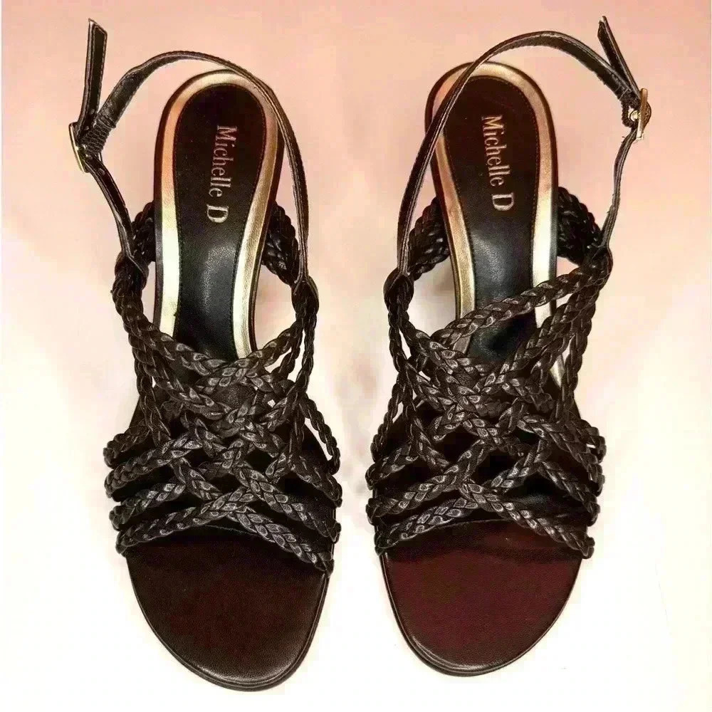 Michelle D Womens Sandals,Pumps  Size 8M Brown